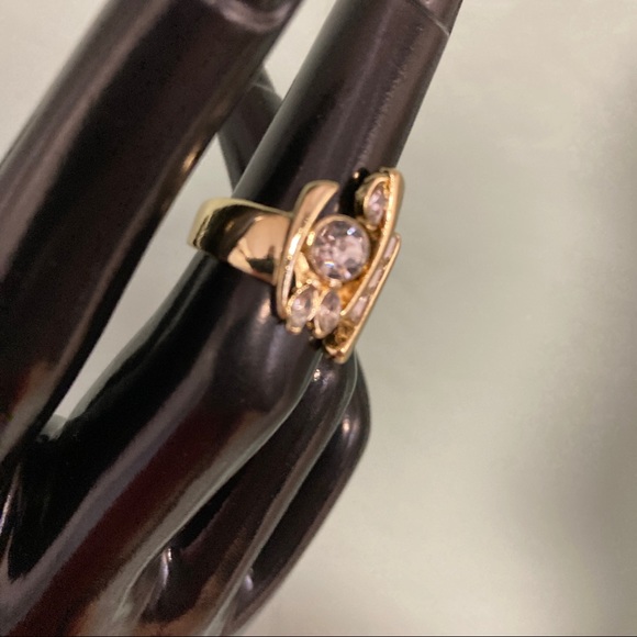 B3G1 Contemporary Yellow GP, CZ Fashion Ring - Picture 2 of 4